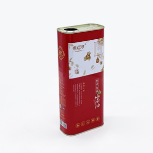 Boîte de conserve rectangulaire en fer blanc de qualité alimentaire de 1,6 L vide pour huile d'olive avec couvercle en plastique et impression offset - Product Image 1