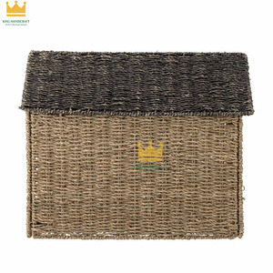 Panier de rangement en jonc de mer tressé pour chien, organisateur de jouets, panier de rangement, décoration de chambre d'enfant, OEM - Product Image 2
