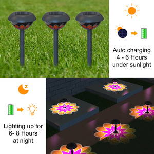 Lampe solaire de jardin au design géométrique solide, multicolore, pour balcon extérieur, lumière nocturne, durée de vie de 50 000 heures, F10 - Product Image 4