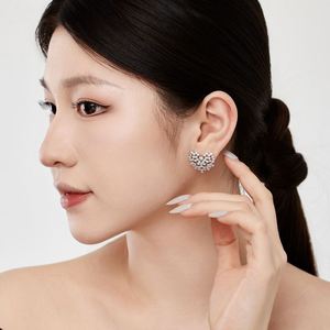 Dylam <b>Top</b> End Fine Jewelry Women Solid Sterling Silver Rhodium Plated Cluster Heart Shape Lab Diamond 5A Zirconia Stud <b>Earrings</b> - Product Image 3
