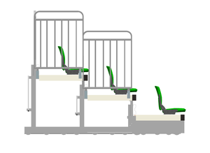 Système de sièges rétractables télescopiques pour tribunes intérieures peu encombrantes, gradins mobiles, sièges rétractables ACT - Product Image 3