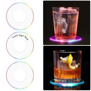 LED Transparent Luminous Cocktail Coasters Non-Slip and Waterproof Design for Beer Drinks As Promotional & Business Gifts - Product Image 1