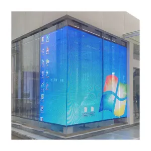 Tela de LED transparente para janela de vidro transparente, tela de alta transparência à prova d'água p3.91led