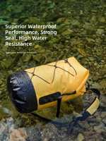 Sac à dos étanche léger à fermeture roulée, sac étanche à cordon élastique pour les voyages en plein air, le kayak, la natation, le camping