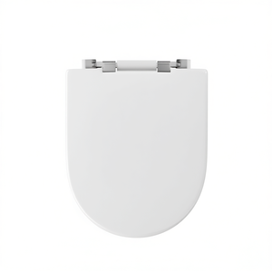 Sedile WC Allungato 56,5 cm di Lunghezza 39,5 cm di Larghezza in Plastica Bianca Design Minimalista per Bagno - Product Image 3