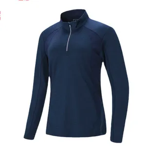 Camicia a maniche lunghe Pullover con Zip 1/4 da uomo AMW Top da corsa ad asciugatura rapida top da corsa con Zip a quarto atletico Top da corsa da uomo 1/4 zip