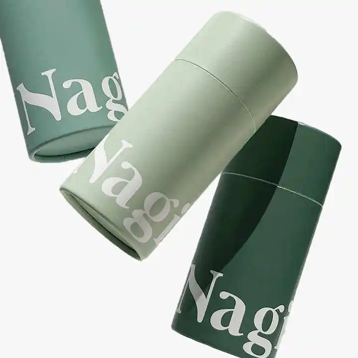 Caja de tubo de papel de embalaje contenedor de cepillo cosmético de cartón Kraft biodegradable con diseño de logotipo personalizado