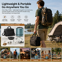 Ensemble de foyer sans fumée de table 8 pièces, double combustible avec barbecue, sac de transport et protection en verre pour foyer à bois portable