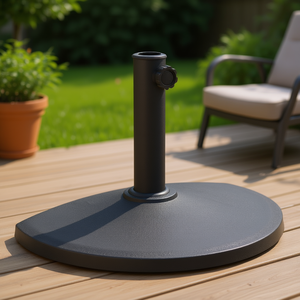 Base per Ombrellone da Patio in Poliresina Nera, Peso 30 Libbre, Dimensioni Standard per Uso Esterno - Product Image 2