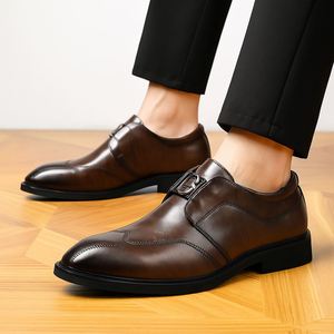 Chaussures Oxford Derby en Cuir Véritable pour Hommes, Style Rétro Brogue, Rehaussantes, Idéales pour le Bureau et les Fêtes, Collection Automne - Product Image 1