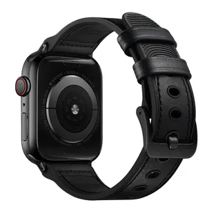 Lüks kordon akıllı saat moda deri kayış Apple için saat kayışı serisi 1 2 3 4 5 6 parmak izi silikon Watch Band bileklik