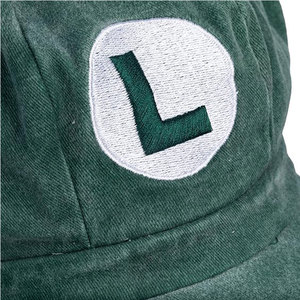 Personalizado Fade Vintage Wash Style Bordado Logo Anime Baseball <span class=keywords><strong>Mario</strong></span> <span class=keywords><strong>Bros</strong></span> Caps Coplay Hat para adultos Denim - Product Image 3