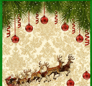 Luxus Weihnachts tisch Servietten 3-lagiger Papier Rentier druck 20 Stück für feines Essen - Product Image 4