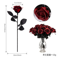 Fleur artificielle d'Halloween, rose noire et blanche, style gothique, fausse fleur, décoration d'intérieur, arrangement floral, rose de simulation