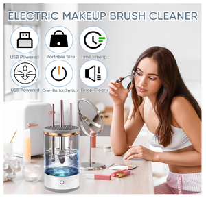 Lavatrice Elettrica USB Automatica per Pennelli Cosmetici in Plastica, Pratico Pulitore Elettrico USB per Pennelli da Trucco - Product Image 4