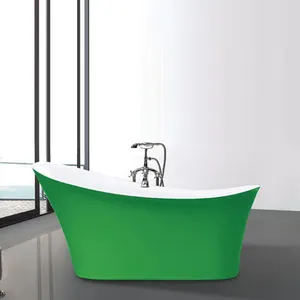 Foshan Factory Freestanding Modern Green White Black Red Customized Color Acrylic Bathtub For Bathroom