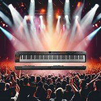 Clavier de contrôle MIDI USB portable MIDIPLUS XMAX 49/61/88 touches semi-lestées, pad de batterie rétroéclairé, plus de 200 rythmes, orgue électronique