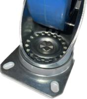 150mm 200mm roulette robuste en caoutchouc bleu TPR Double axe roues pivotantes 5 pouces largeur 50mm roue silencieuse universelle