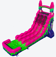 Toboggan aquatique gonflable commercial double piste Sour Splashdown de 22 pieds, équipement de location certifié CE, garantie de 3 ans, taille personnalisable