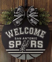Panneau de bienvenue personnalisable pour baseball et basketball, en bois, avec logo d'équipe et nœud, idéal pour les fans et les enfants, produit très vendu