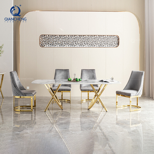 Qiancheng Tối Giản Hoàn Chỉnh Bằng Đá Cẩm Thạch Ăn Uống Đặt 200Cm Luxus Esstisch Marmor Trung Quốc Nhà Sản Xuất Ăn Uống Bảng - Product Image 3