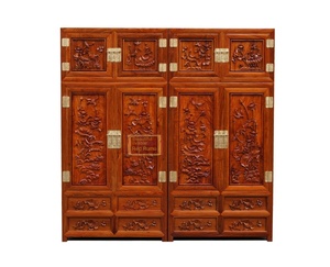 Armoire classique en acajou Ming et Qing, fabriquée à la main, avec dessus à mortaise, en bois massif de santal rouge, style chinois, modèle Han - Product Image 1