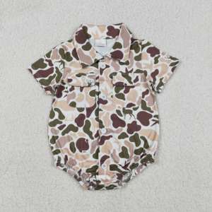 Ropa de Camuflaje para Bebés Recién Nacidos RTS, Mameluco con Bolsillos y Botones para Niñas, 95% Algodón, Primavera Otoño, Tela Informal de Estambre - Product Image 6