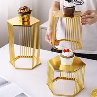 Goldene Kuchenwerkzeuge Dessert-Tisch Dekoration Präsentationsständer-Set Buffet Kalte Speisen Obstteller und Teepausen-Tischregal