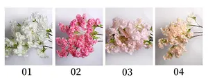 Лидер продаж, Цветущее Вишневое дерево, центральный элемент, Шелковый цветок, декоративная Сакура, белая многоцветная вишневая Цветущая ветка
