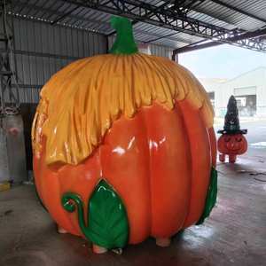 Decoración de jardín Escultura de calabaza de fibra de vidrio Estatua de Casa de calabaza de gran tamaño - Product Image 3