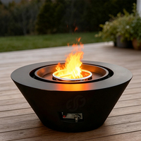 Brasero extérieur rond en métal au gaz propane, mobilier de luxe personnalisable, brasero au gaz en métal
