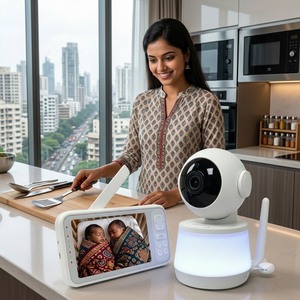 Babyphone WiFi double bande 2,4G 5G KT524T avec écran IPS 5 pouces 720P HD, caméra vidéo sans fil pour bébé avec contrôle par application téléphonique - Product Image 1