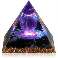 Pirámide de Orgón, Energía Positiva, Orgonita, Amatista y Obsidiana, Pirámides Curativas de Cristal Natural, Reducen el Estrés, Chakra, Reiki, Meditación