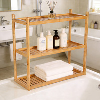 Rak Penyimpanan Bambu Modern, Organizer Rumah Multifungsi, Rak Sepatu Dapur Kamar Mandi Ramah Lingkungan, Tempat Pajangan Bunga