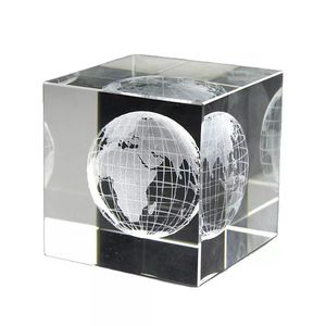 Honra De Cristal Nova Chegada 3d Cristal Óptico A Laser Gravado Globo De Vidro De Cubo De Cristal - Product Image 2