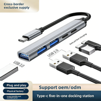 Hub USB Type-C 5-en-1, charge rapide 65W PD, station d'accueil USB-C avec USB 2.0 et USB 3.0, compatible ordinateur portable/Mac/tablette/téléphone