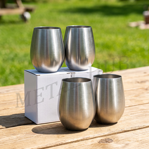 Trendy Silver Wine Tumbler With Splash Proof Lid And Easy Grip Ideal For Travel And <b>Special</b> Occasions India - Product Image 6