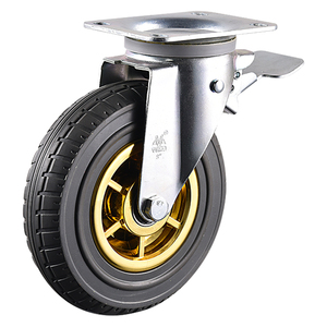 VIMA Black 6 Inch Swivel Caster Wheel Iron Rubber PP 200kg Load Capacity <b>Double</b> Ball Bearing Galvanized Surface for Waste <b>Bin</b> - Product Image 5