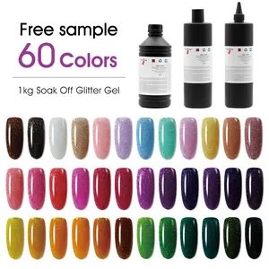 Diso Reflective Color Bulk Professional Wholesale Suppliers Oem Color Private Label 1KG Organic Glitter Nail Gel