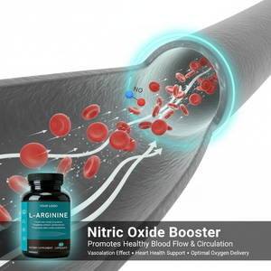 כמוסות תוסף תזונה ל-ארגינין למבוגרים - 60 כמוסות/בקבוק, אריזה בהתאמה אישית, מותג פרטי, תמיכה בייצור OEM, תומך באוקסיד חנקני 2 - Product Image 5