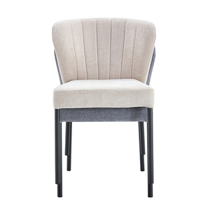 Sillas de sala de estar sin brazos simples modernas Silla de comedor tapizada de terciopelo de tela apilable con patas de metal - Product Image 2