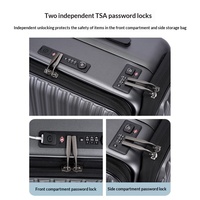 Valise de voyage multifonctionnelle minimaliste de luxe, à roulettes, ouverture frontale, design monobloc, pour affaires, avec serrure TSA
