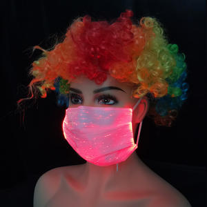 Mascarilla con batería recargable para fiesta de Halloween, máscara facial luminosa de fibra óptica Led, 7 colores, <span class=keywords><strong>2021</strong></span> - Product Image 5