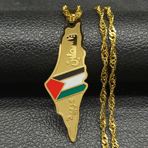 YL Cross-border New <span class=keywords><strong>Israel</strong></span> Palestina Map Collar de viento neutro de acero inoxidable Joyería de gama alta versátil para hombres - Product Image 6