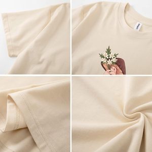 FOXA เสื้อยืดโอเวอร์ไซส์ลายเห็ดน่ารักสำหรับผู้หญิง เสื้อยืดคอตตอนคอกลมแขนสั้นลายกราฟิกสไตล์คอทเทจคอร์สำหรับวัยรุ่น - Product Image 6
