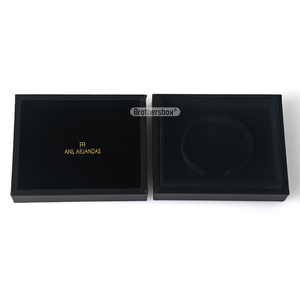 Personalized Custom Logo <b>Black</b> Lid and Base Jewelry Gift <b>Box</b> for Watch and Bracelet - Product Image 2