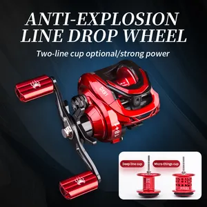 Jetshark 7.2: 1 Double Spool 18+1bb Double Brake 8kg Drag Saltwater Metal Bait Casting Fishing Reel