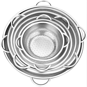 DFU0151 Égouttoir en maille perforée en acier inoxydable pour fruits et légumes avec poignées - Product Image 5