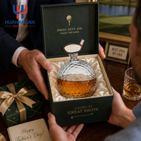 Carafe à whisky artisanale sur le thème du sport, 900 ml, en forme de balle de golf, avec bouchon en forme de tête de club de golf, pour hommes