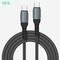 Cable USB 2.0 Tipo-C a Tipo-C de 240W con Trenzado de Nailon, Carga Rápida de 5A y Transferencia de Datos para Laptop, Teléfono, Escáner de Código de Barras, iOS
